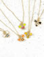 Fashion White Brass Gold Plated Zirconium Oil Bee Necklace