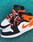 Fashion Black And White Orange Three-color Stitching-120cm Polyester Tricolor Stitching Laces