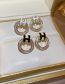 Fashion White Metal Zirconium Alphabet Hoop Stud Earrings