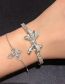 Fashion Silver Metal Zirconium Bow Bracelet