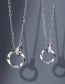 Fashion Silver Metal Set Zirconium Double Ring Circle Necklace Set