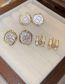 Fashion Golden Letter H Metal Diamond Alphabet Stud Earrings
