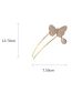 Fashion Gold Alloy Diamond Butterfly Pearl Hairpin