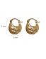 Fashion Gold Metal Cutout Ball Earrings