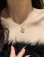 Fashion Rose Gold Titanium Steel Inlaid Zirconium Heart Necklace