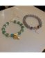 Fashion Green Crystal Beaded Lotus Bracelet