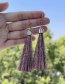 Fashion Gold Alloy Cord Sequined Tassel Earrings (short)
