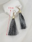 Fashion Black Alloy Cord Sequined Tassel Earrings (long)