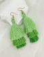 Fashion Green Alloy Cord Colorblock Fringe Earrings