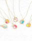 Fashion Pink And White Gold-plated Copper Zirconium Geometric Necklace With Oil Drops