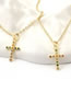 Fashion 4# Bronze Zirconium Cross Necklace