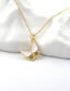 Fashion 3# Zirconium Butterfly Necklace In Gold Plated Copper