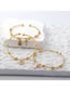 Fashion 3# Brass Gold Plated Diamond Heart Lock & Key Bracelet