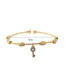 Fashion 3# Brass Gold Plated Diamond Heart Lock & Key Bracelet