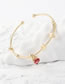 Fashion Red Copper Gold Plated Heart Crystal Bracelet