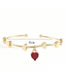 Fashion Red Copper Gold Plated Heart Crystal Bracelet
