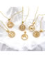 Fashion 12# Zirconium Zodiac Necklace In Gold Plated Copper