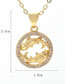 Fashion 1# Zirconium Zodiac Necklace In Gold Plated Copper