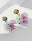 Fashion Color Resin Geometric Ball Flower Stud Earrings