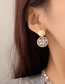 Fashion Gold Alloy Diamond Geometric Round Stud Earrings