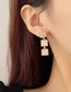 Fashion A Pair Of Ear Clips (screw Clips) Alloy Set Pearl Square Ear Clip