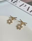 Fashion Gold Alloy Diamond Flower Cross Stud Earrings