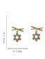 Fashion Gold Alloy Diamond Flower Cross Stud Earrings