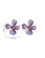Fashion A Pair Of Purple Earrings Alloy Geometric Camellia Stud Earrings