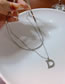 Fashion Silver Alloy Geometric Letter Snake Bone Chain Double Layer Necklace