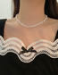 Fashion White Alloy Geometric Heart Beaded Necklace