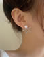 Fashion Silver Alloy Diamond Openwork Pentagram Stud Earrings