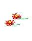 Fashion Suit Alloy Rice Bead Braided Flower Stud Earrings