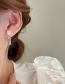 Fashion Silver Metal Geometric Pearl C-hoop Earrings