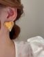 Fashion Orange Metal Geometric Heart Stud Earrings