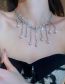 Fashion Silver Metal Diamond Claw Chain Pearl Fringe Necklace