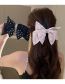 Fashion Spring Clip - Beige Fabric Diamond Bow Hair Clip