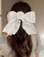 Fashion Duckbill Clip - White Fabric Pearl Flower Bow Hair Clip