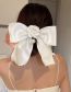 Fashion Duckbill Clip - White Fabric Pearl Flower Bow Hair Clip