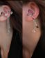 Fashion 10# Ear Clip - Silver (left Ear Metal Diamond Geometric Tassel Ear Cuff
