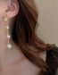Fashion Gold Geometric Pearl Flower Drop Earrings