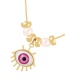 Fashion Pink Copper Drop Oil Eye Pearl Pendant Necklace