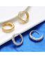 Fashion 1 Pair Of White Gold Brass Gold Plated Threaded Twist Circle Earrings
