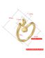 Fashion Z Gold Solid Copper Heart 26 Letter Open Ring