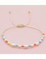 Fashion Color Geometric Colorful Rice Beads And Pearl Beaded Pull Bracelet