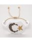 Fashion White Geometric Bead Woven Star And Moon Bracelet