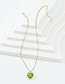 Fashion Dark Green Glass Heart Necklace