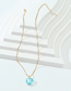 Fashion Blue Glass Heart Necklace