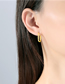 Fashion Golden Color Sterling Silver Oval Earrings