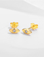 Fashion Golden Color Metal Diamond Star Eye Stud Earrings