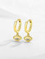 Fashion Rose Gold Metal Diamond Eye Earrings